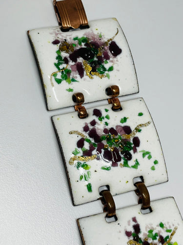 White Enamel Copper Bracelet Devil's Details